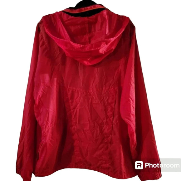 Retro Nike Windbreaker Jacket Red Black Full Zip Vintage 90s Tracksuit Style - Picture 8 of 10